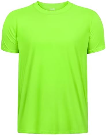 Boys Neon Shirts Dry Fit Athletic T Shirts UPF 50+ Performance Cooling Shirt Short Sleeve Rash Guard Kids Top for Boys Girls