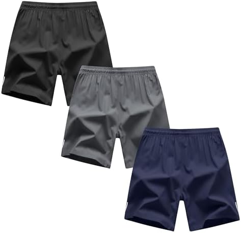 Boys Shorts Quick Dry Athletic Running Shorts With Zipper Pockets