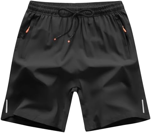 Boys Shorts Quick Dry Athletic Running Shorts With Zipper Pockets