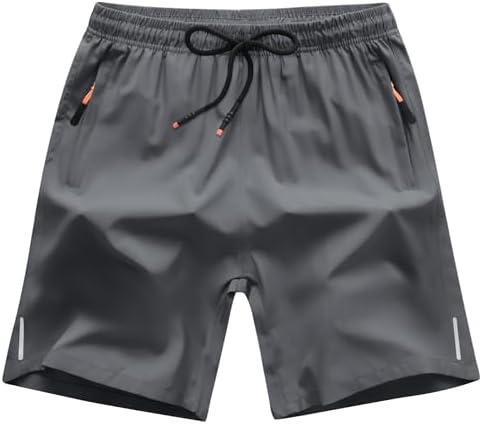 Boys Shorts Quick Dry Athletic Running Shorts With Zipper Pockets