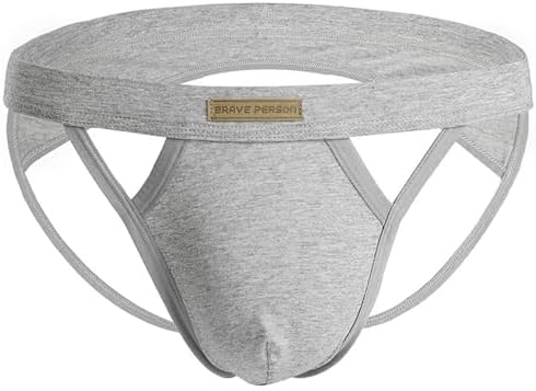 BRAVE PERSON Jock Straps for Men Thong Underwear Cotton Vasectomy Jockstrap Athletic Supporter W/Cup Pouch