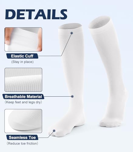 Breslatte Compression Socks For Women Men 10-14 MmHg Circulation Knee High Athletic Support Socks Running Travel Daily