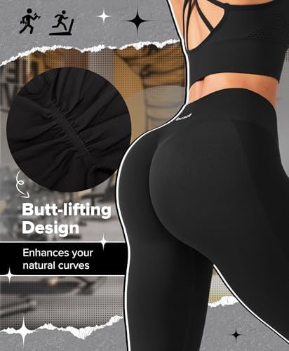 BRXL Butt Lifting No Front Seam Workout Leggings For Women Tummy Control High Waist Seamless Gym Yoga Running Leggings