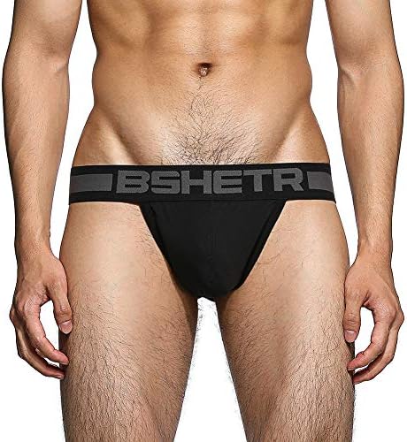 BSHETR Men's Jockstraps Athletic Supporters 4-Pack Cotton Work Out Underwear