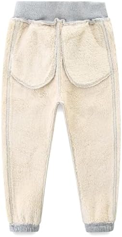 Bumeex Boys Girls' Pull On Sherpa Fleece Lined Winter Warm Sweatpant Jogger Pant 2-14 Years