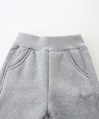 Bumeex Boys Girls' Pull On Sherpa Fleece Lined Winter Warm Sweatpant Jogger Pant 2-14 Years
