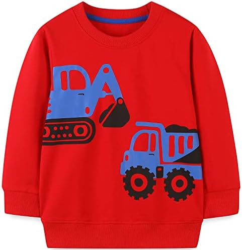 Bumeex Toddler Boy's Kids Crewneck Pullover Sweatshirts 2-7Year