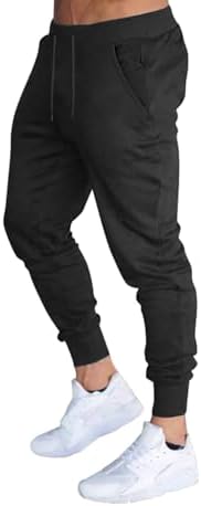 BUXKR Men's Slim Joggers Workout Pants for Gym Running and Bodybuilding Athletic Bottom Sweatpants with Deep Pockets