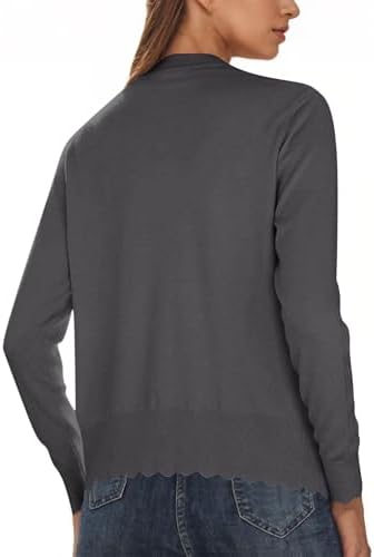 Cardigan Sweaters For Women Lightweight Trendy Cropped Cardigans Open Front Cotton Knit Button Up Thin Sweater