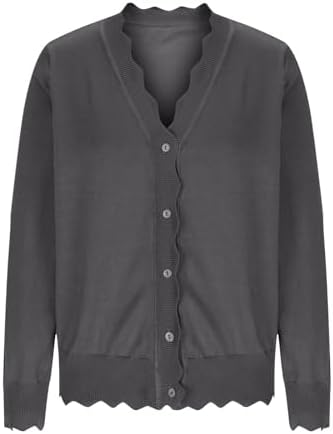 Cardigan Sweaters For Women Lightweight Trendy Cropped Cardigans Open Front Cotton Knit Button Up Thin Sweater