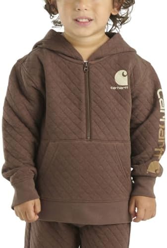 Carhartt boys Long-sleeve Half-zip Hooded Sweatshirt