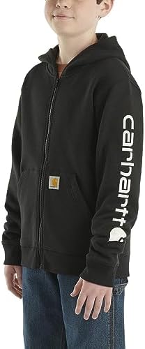 Carhartt Kid's CP8675 Long-Sleeve Full-Zip Logo Sweatshirt - Boys