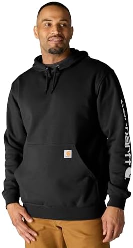 Carhartt Men's Midweight Signature Sleeve Logo Hooded Sweatshirt