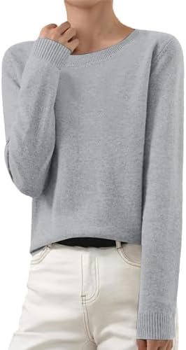 Cashmere Sweaters For Women Roundneck Long Sleeve Jumper Knitted Pullover Warm Sweatshirt