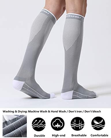 CelerSport 3 Pairs Compression Socks For Men And Women 20-30 MmHg Running Support Socks