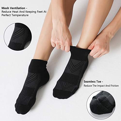 CelerSport 6 Pack Men's Ankle Socks With Cushion Sport Athletic Running Socks