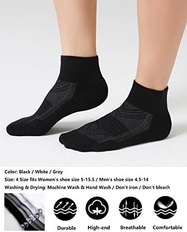CelerSport 6 Pack Men's Ankle Socks With Cushion Sport Athletic Running Socks