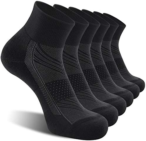 CelerSport 6 Pack Men's Ankle Socks with Cushion Sport Athletic Running Socks