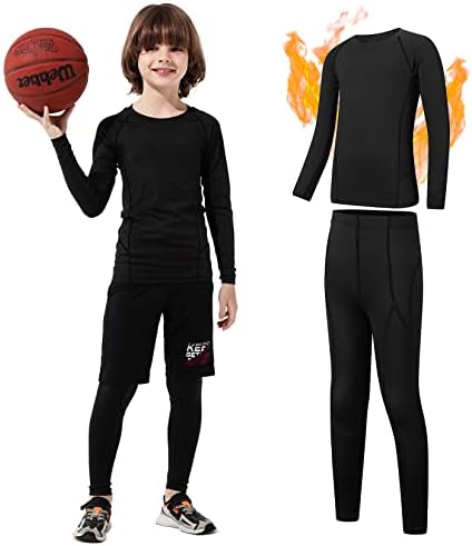 Century Star Boys Compression Shirt Leggings Sets Long Sleeve Kids Base Layer Girls Athletic Football Undershirt