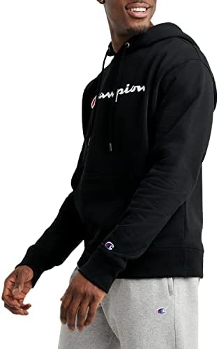 Champion Men's Fleece Script Logo Hoodie (Reg. Or Big & Tall)