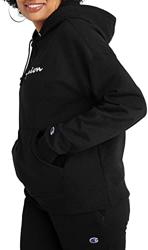 Champion Women’s Pullover Fleece Hoodie Loose Fit Midweight Script Logo