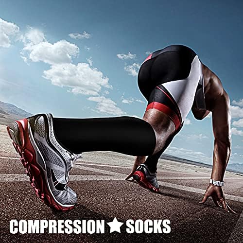 CHARMKING Compression Socks For Women & Men Circulation (3 Pairs) 15-20 MmHg Is Best Support For Athletic Running Cycling