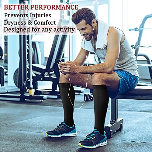 CHARMKING Compression Socks For Women & Men Circulation (8 Pairs) 15-20 MmHg Is Best Support For Athletic Running Hiking