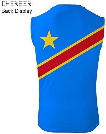 CHINEIN Mens Basic Solid Tank Top Jersey Casual Shirts Boys Democratic Republic Of Congo Flag