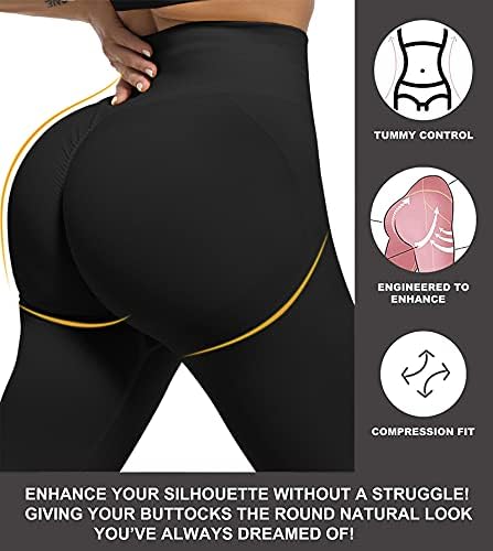 CHRLEISURE Workout Leggings Sets For Women Gym Scrunch Butt Butt Lifting Seamless Leggings 3 Piece