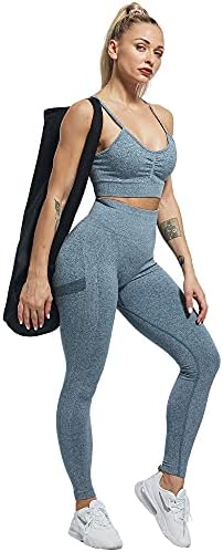 CHRLEISURE Workout Leggings Sets For Women Gym Scrunch Butt Butt Lifting Seamless Leggings 3 Piece