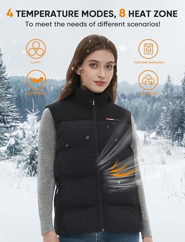 Classic Women's Heated Vest - Stand Heated Collar With 7.4V 16000mAh Battery Pack Rechargeable Heated Vest Women