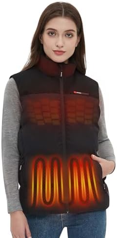 Classic Women's Heated Vest - Stand Heated Collar With 7.4V 16000mAh Battery Pack Rechargeable Heated Vest Women