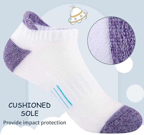 Comfoex Girls Socks Ankle Athletic Socks For Kids 4-6 6-8 8-10 Years Old Short Socks With Cushioned Sole 8 Pairs