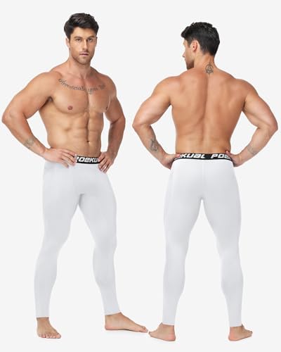 Compression Pants For Men With Pockets Running Leggings Workout Tights Base Layer For Athletic Gym Basketball