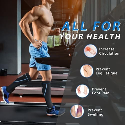 Compression Socks For Women Men Circulation Knee High 8 Pairs For Nurses Running Travel Athletic