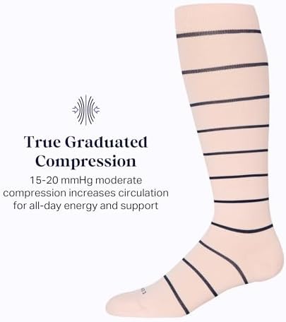 Comrad Nylon Knee High Socks - 15-20mmHg Graduated Compression Socks - Soft & Breathable Support Unisex Socks