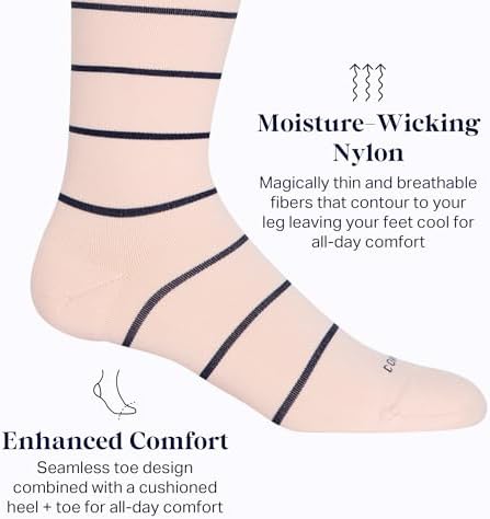 Comrad Nylon Knee High Socks - 15-20mmHg Graduated Compression Socks - Soft & Breathable Support Unisex Socks