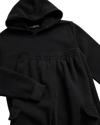 Coney Island Boys' Athletic Jogger Set - 2 Piece Fleece Pullover Hooded Sweatshirt And Cargo Sweatpants For Boys (Sizes:8-16)
