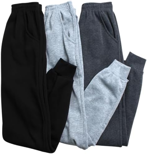 Coney Island Girls Sweatpants - 3 Pack Soft Fleece Active Performance Joggers For Girls - Kids Athletic Pants With Pockets