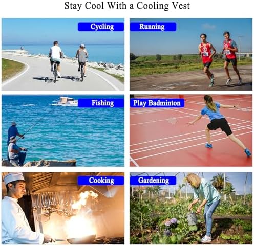 Cooling Vest For Men Women Teens Adjustable Ice Vest With 20 Pcs Ice Packs For Hot Weather Use Ideal For Outdoor Work Fishing Cycling Running Gardening Motorcycle