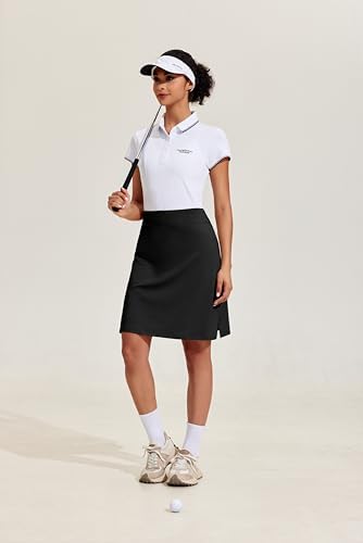 COOrun Women's 20" Knee Length Skorts Skirts Athletic Tennis Skorts Long Golf Skirt With Pockets Modest Skirts
