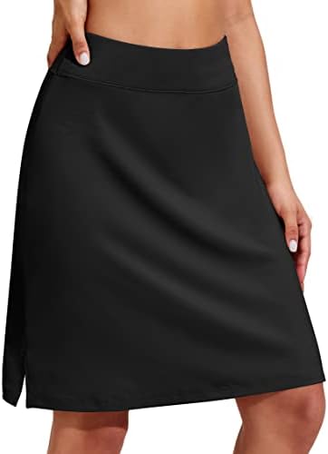 COOrun Women's 20" Knee Length Skorts Skirts Athletic Tennis Skorts Long Golf Skirt with Pockets Modest Skirts