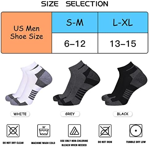 COOVAN 10 Pairs Mens Ankle Socks Men 10 Pack Low Cut Comfort Cushion Casual Socks