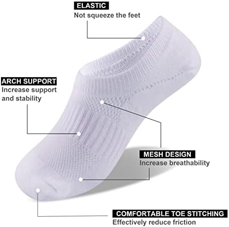 Cozi Foot 10 Pairs Boys Girls No Show Socks Cotton Non Slip Low Cut Socks