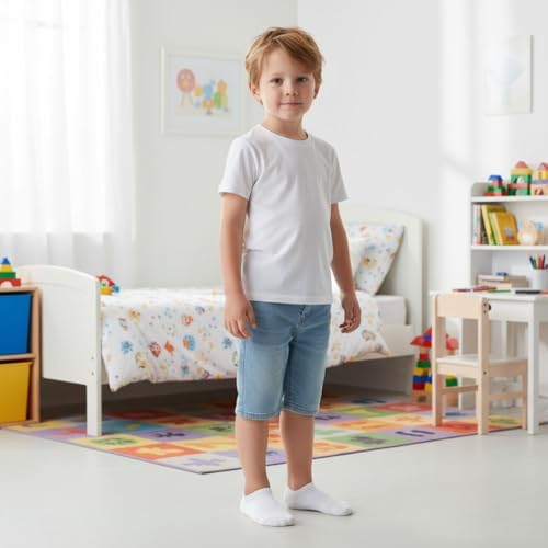 Cozi Foot 10 Pairs Boys Girls No Show Socks Cotton Non Slip Low Cut Socks