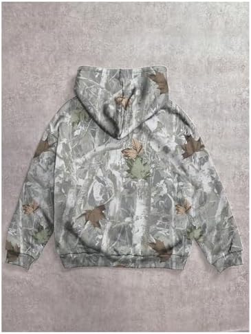 COZYEASE Girl's Graphic Camo Hoodie Long Sleeve Drop Shoulder Hooded Sweatshirts Loose Vintage Pullovers