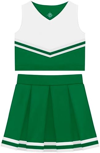 Creative Knitwear College Baby Cheerleader Dress 2-Piece Top/Skirt - Multiple Colors for Girls (2T - 12 Years)