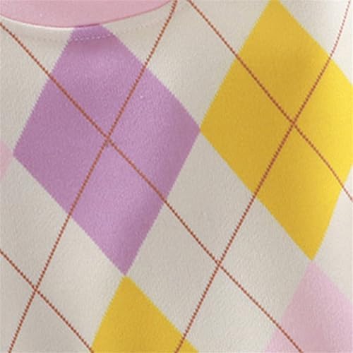 Crewneck Sweatshirt For Toddler Boys Girls Loose Pullover Sweatshirt Kids Long Sleeve Argyle Hoodies Tops Fall Clothes