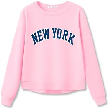 Crop 运动衫适合小女孩和大女孩 - 酷炫上衣衣服时尚涂鸦/加州/纽约尺码 6-18