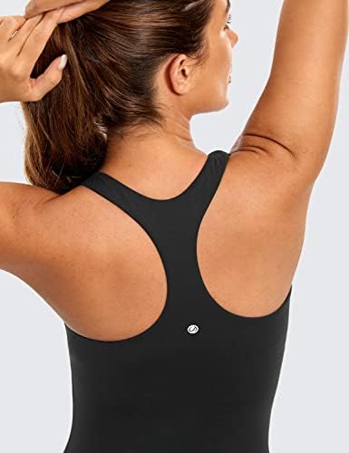 CRZ YOGA Butterluxe Workout Tank Tops For Women Built In Bras Padded - Racerback Athletic Spandex Yoga Camisole